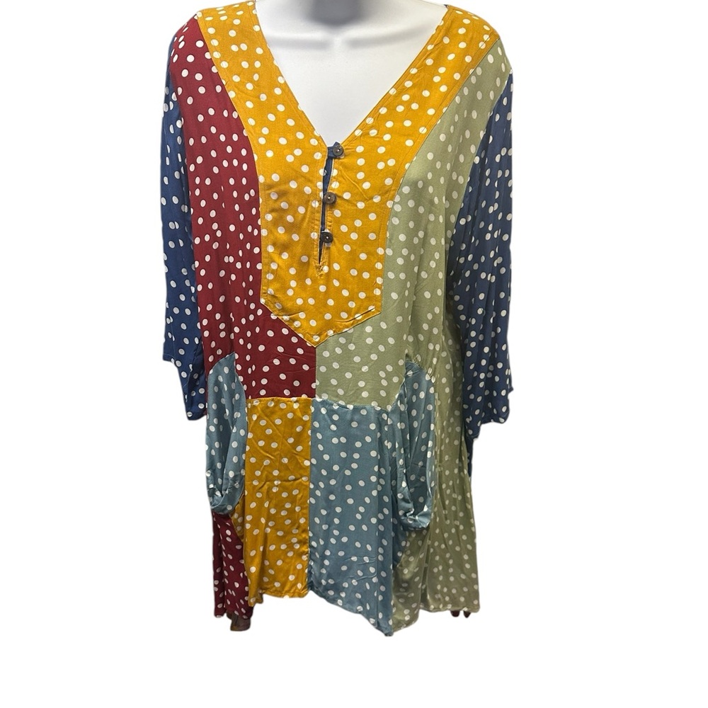 NWT. Sacred Threads Blouse S/M 222254. BL/RD6 - Picture 1 of 3